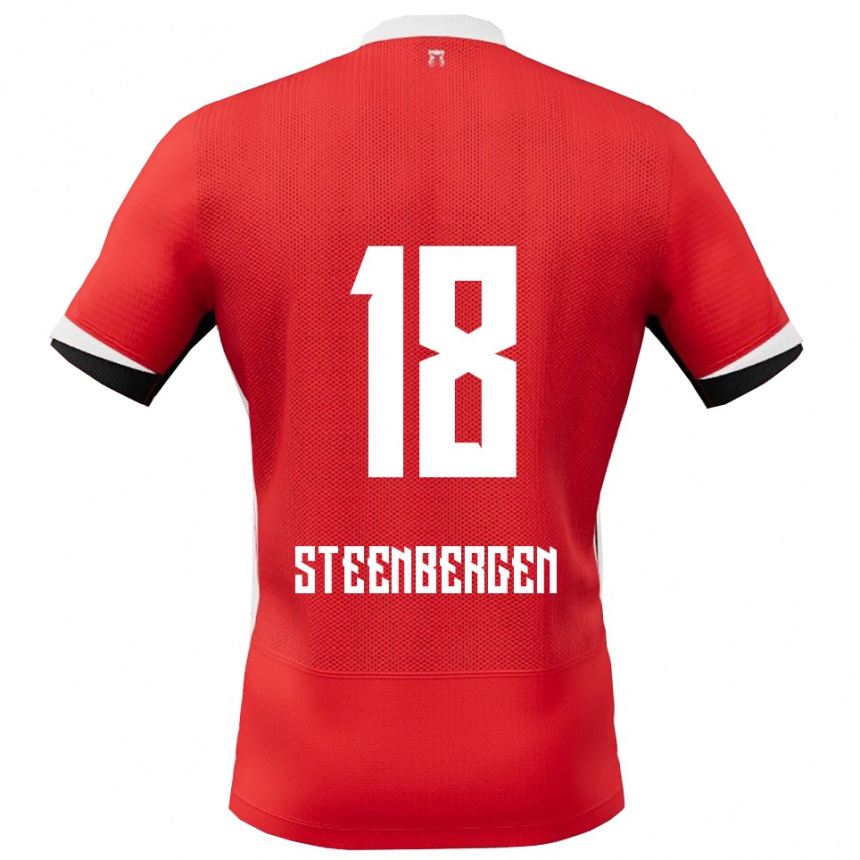 ילדים כדורגל Thom Steenbergen #18 אדום לבן ג'רזי ביתית 2025/26