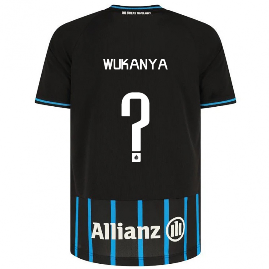 ילדים כדורגל Stéphane Wukanya #0 שחור כחול ג'רזי ביתית 2025/26
