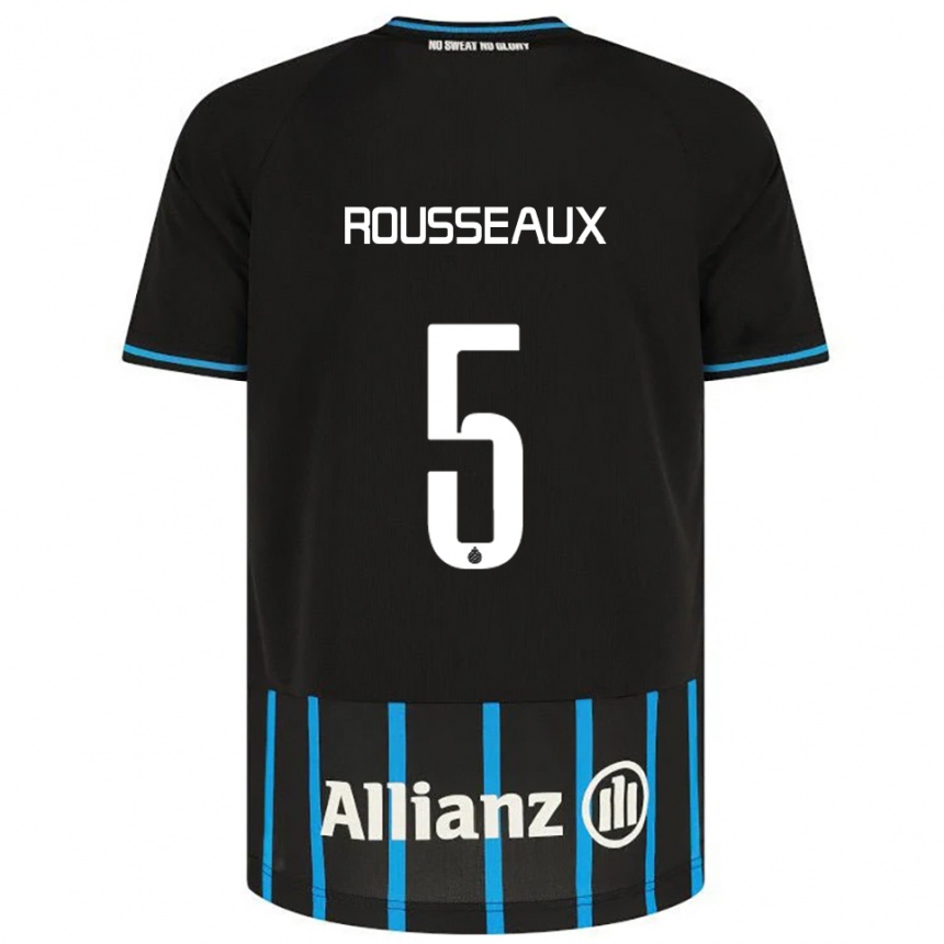 ילדים כדורגל Luca Rousseaux #5 שחור כחול ג'רזי ביתית 2025/26