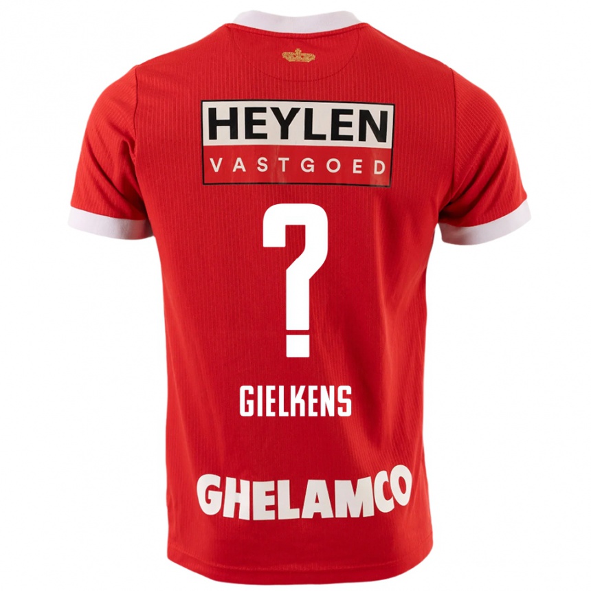 ילדים כדורגל Mathijs Gielkens #0 אדום לבן ג'רזי ביתית 2025/26