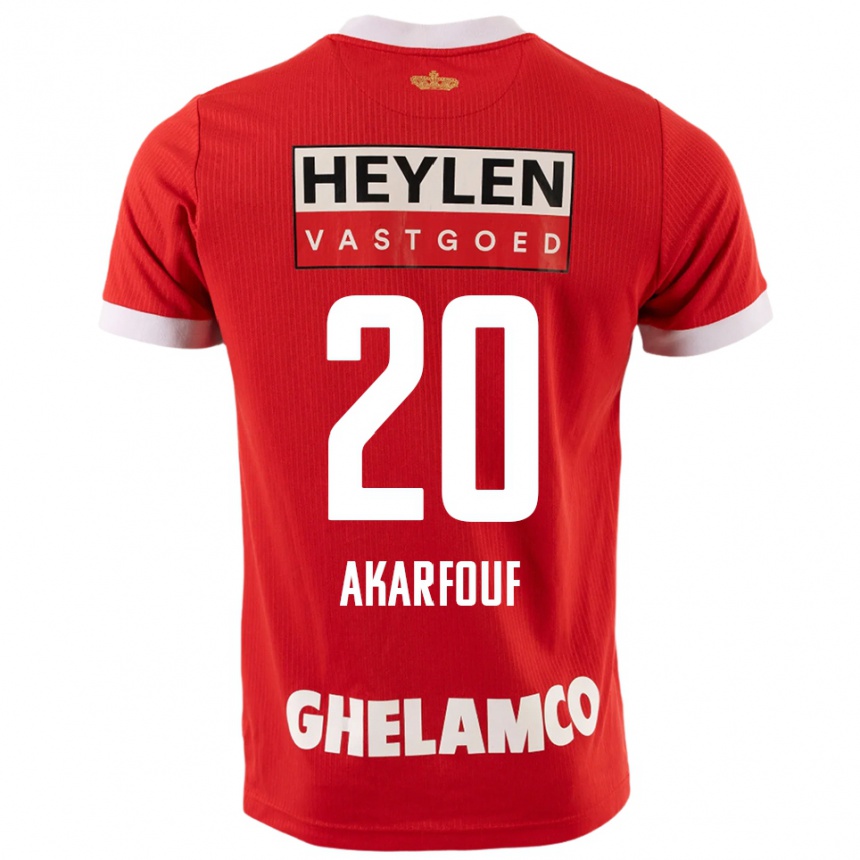 ילדים כדורגל Hamza Akarfouf #20 אדום לבן ג'רזי ביתית 2025/26