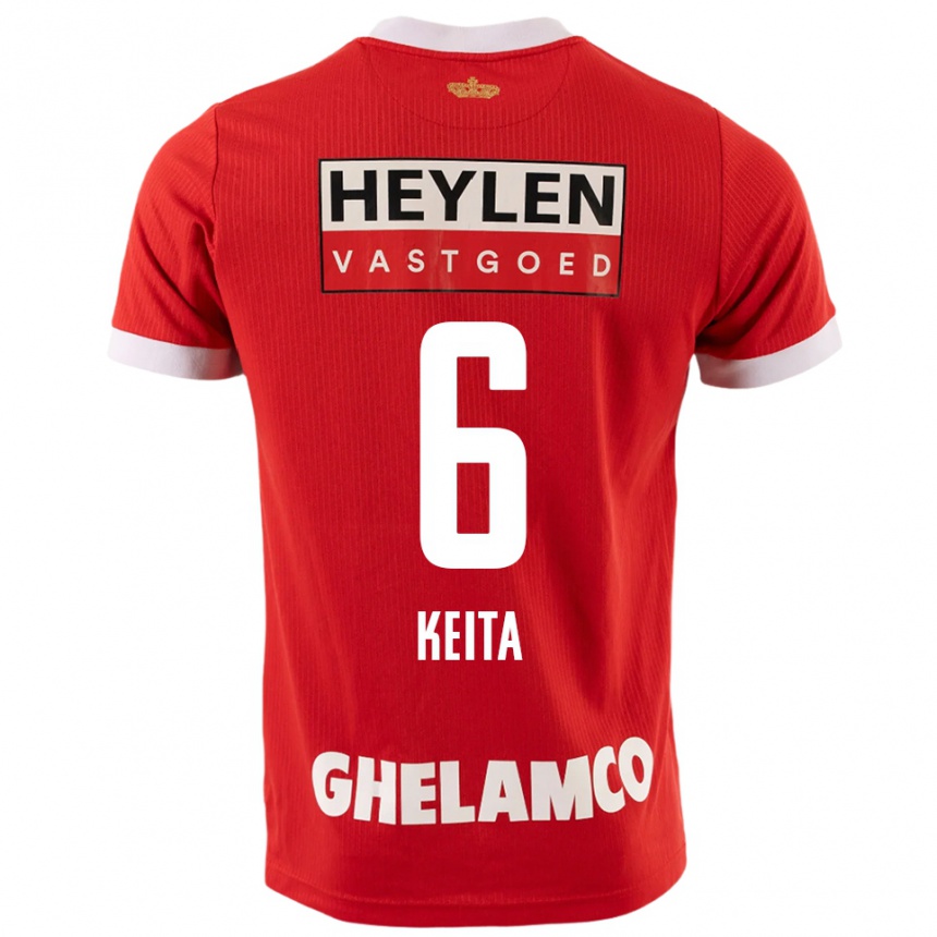 ילדים כדורגל Thierno Keita #6 אדום לבן ג'רזי ביתית 2025/26