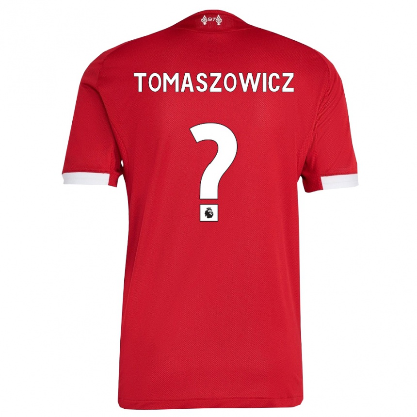ילדים כדורגל Aiden Tomaszowicz #0 אדום לבן ג'רזי ביתית 2025/26
