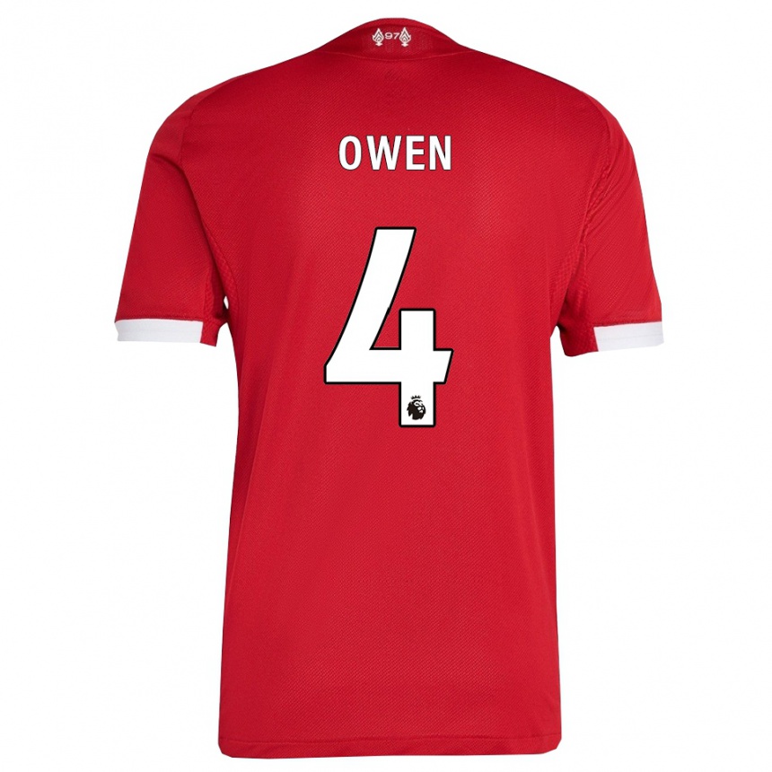 ילדים כדורגל Harvey Owen #4 אדום לבן ג'רזי ביתית 2025/26