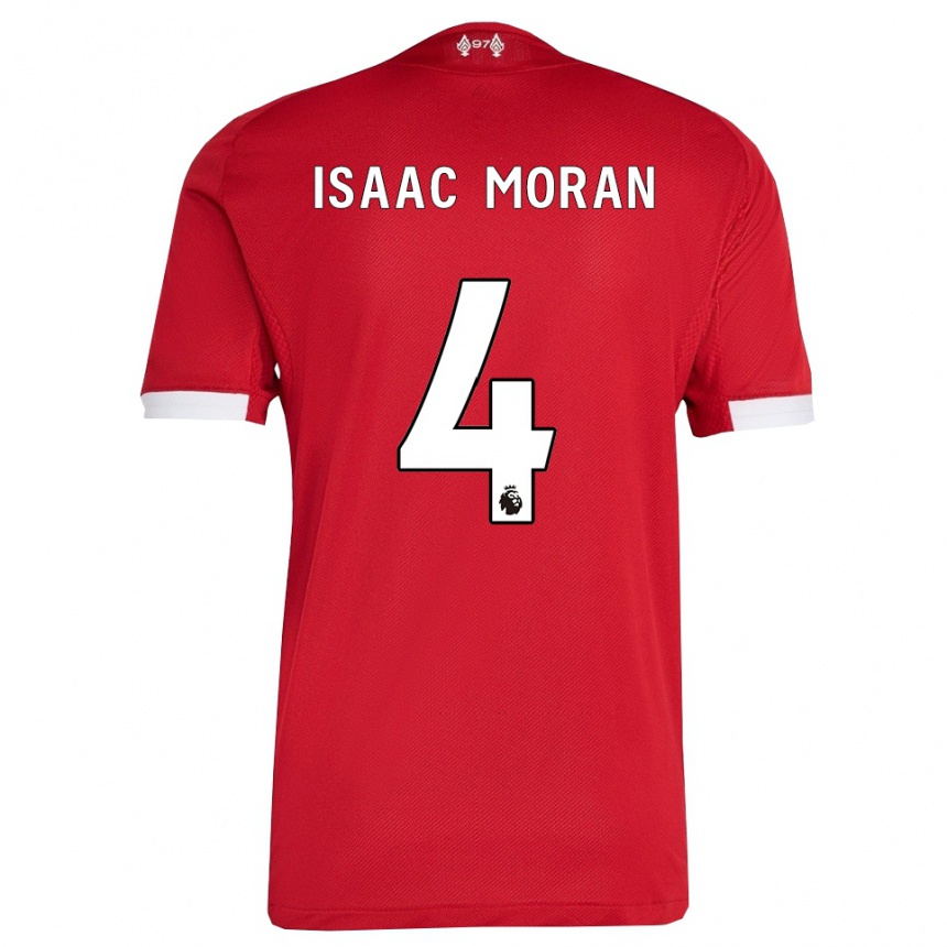 ילדים כדורגל Isaac Moran #4 אדום לבן ג'רזי ביתית 2025/26