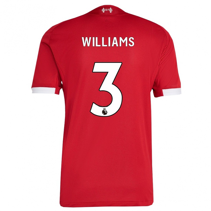 ילדים כדורגל Cameron Williams #3 אדום לבן ג'רזי ביתית 2025/26