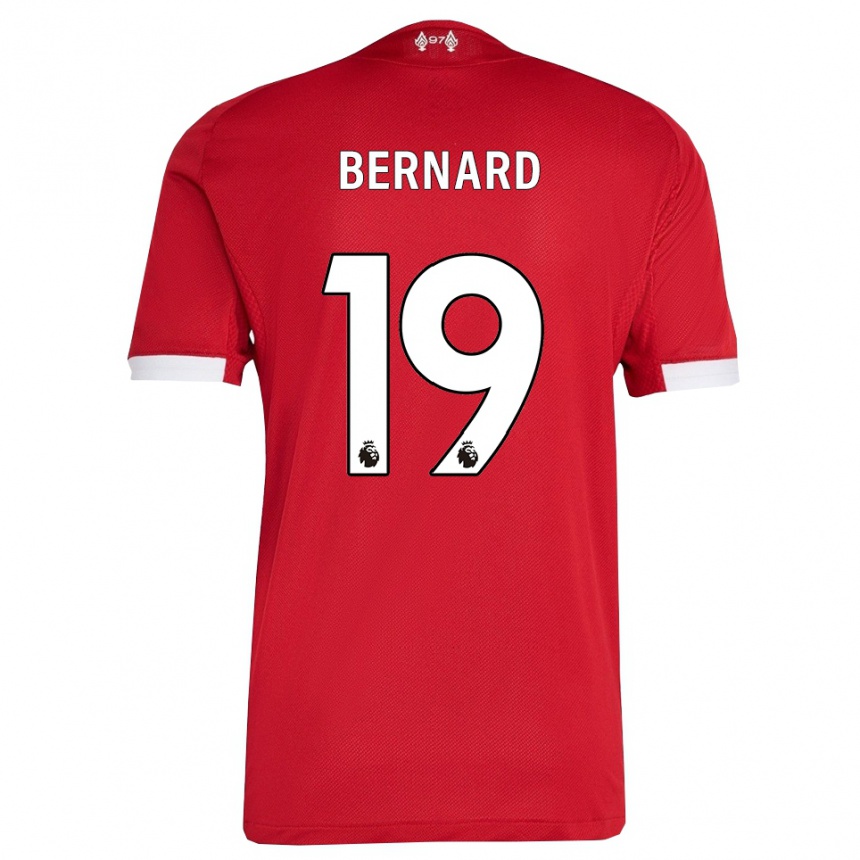 ילדים כדורגל Dj Bernard #19 אדום לבן ג'רזי ביתית 2025/26