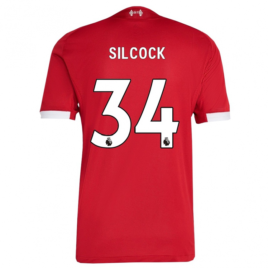 ילדים כדורגל Hannah Silcock #34 אדום לבן ג'רזי ביתית 2025/26