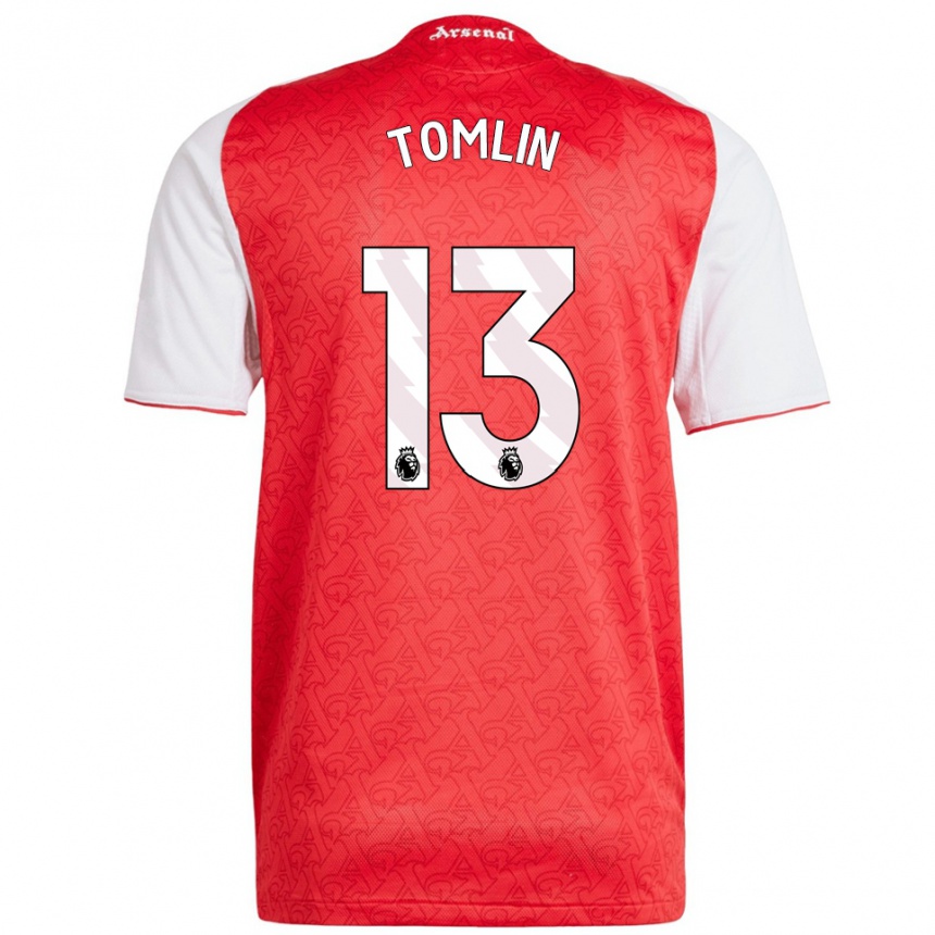 ילדים כדורגל Jack Tomlin #13 אדום לבן ג'רזי ביתית 2025/26