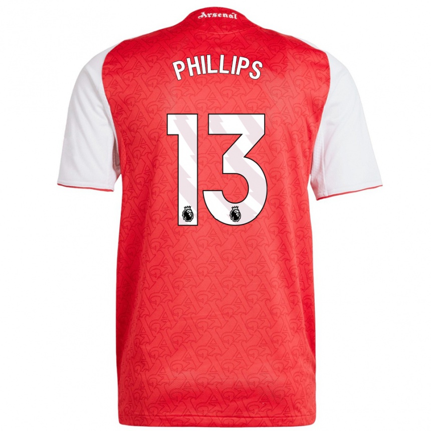 ילדים כדורגל Charlie Phillips #13 אדום לבן ג'רזי ביתית 2025/26