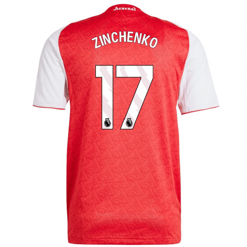 ילדים כדורגל אולכסנדר זינצ'נקו #17 אדום לבן ג'רזי ביתית 2025/26
