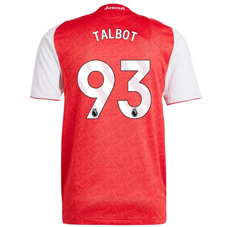 ילדים כדורגל Jack Talbot #93 אדום לבן ג'רזי ביתית 2025/26