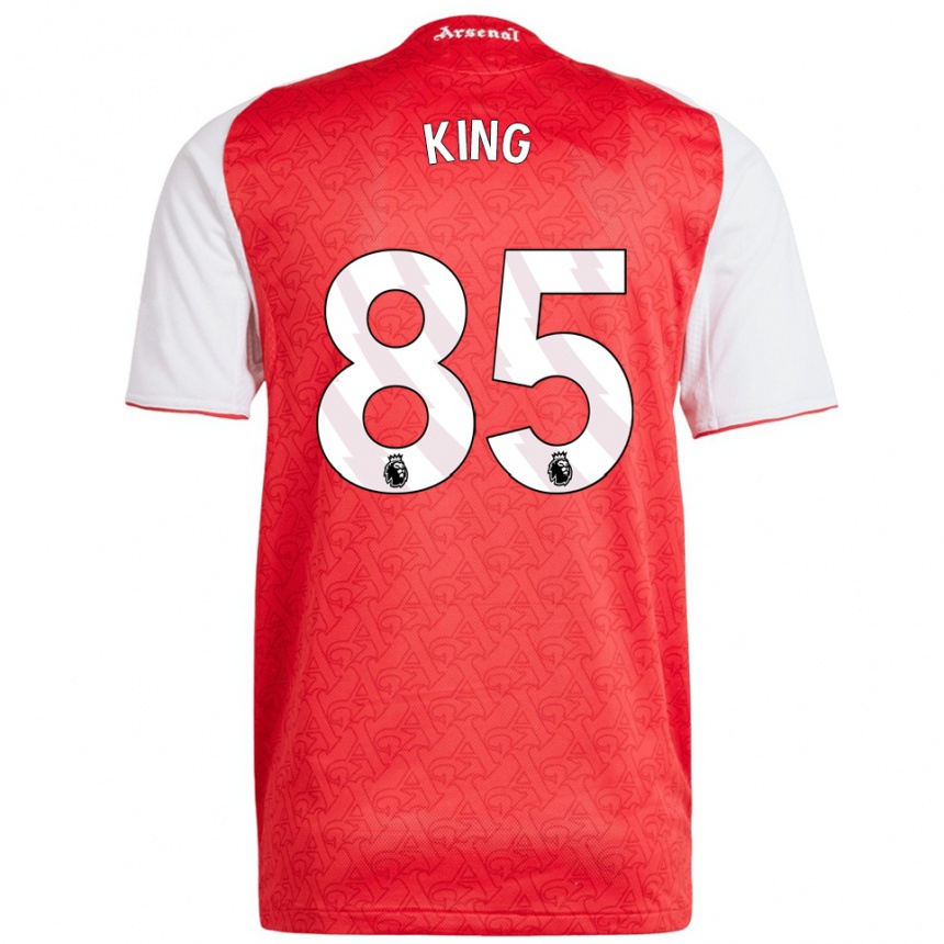 ילדים כדורגל Josiah King #85 אדום לבן ג'רזי ביתית 2025/26
