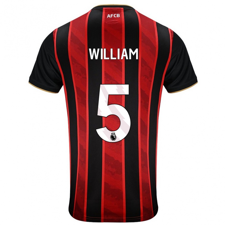 ילדים כדורגל Harold William #5 אדום שחור ג'רזי ביתית 2025/26