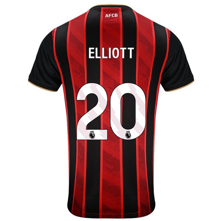 ילדים כדורגל Kaitlyn Elliott #20 אדום שחור ג'רזי ביתית 2025/26