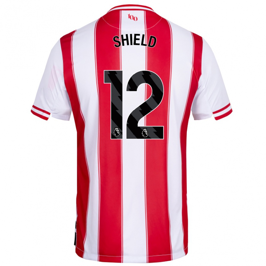 ילדים כדורגל Ollie Shield #12 אדום לבן ג'רזי ביתית 2025/26