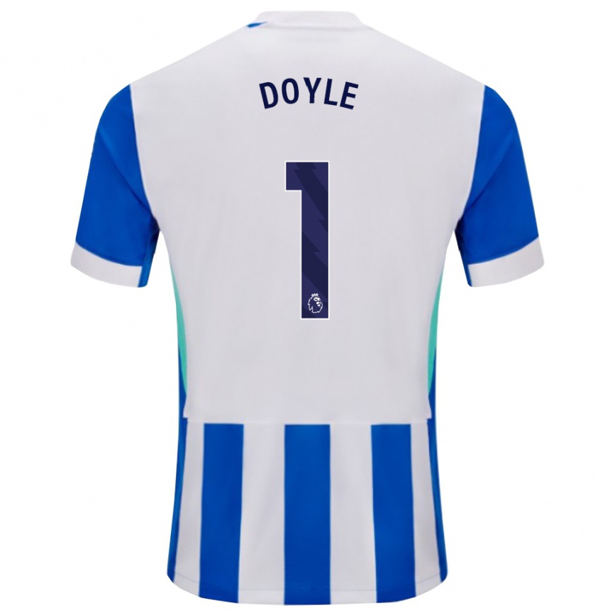 ילדים כדורגל Liam Doyle #1 כחול לבן ג'רזי ביתית 2025/26