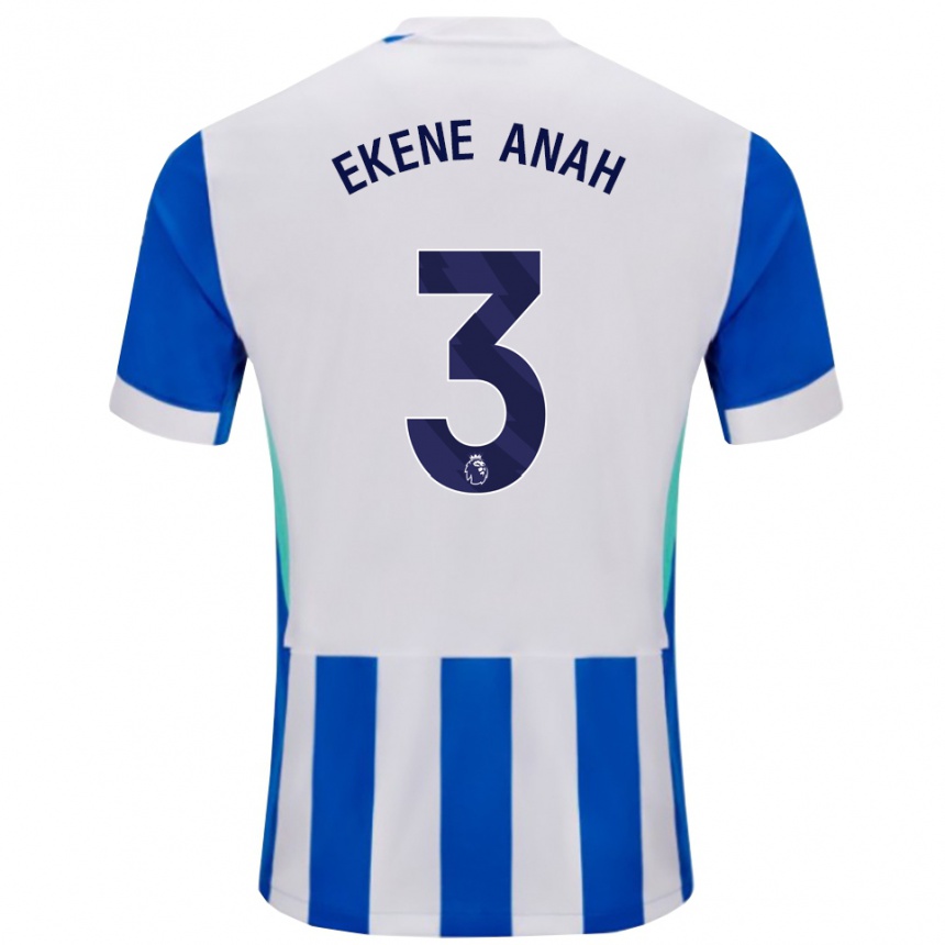 ילדים כדורגל Cristiano Ekene Anah #3 כחול לבן ג'רזי ביתית 2025/26