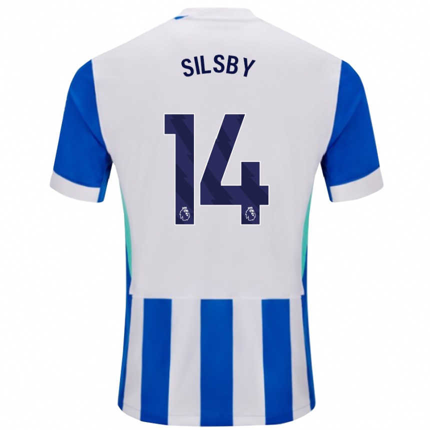 ילדים כדורגל Tyler Silsby #14 כחול לבן ג'רזי ביתית 2025/26