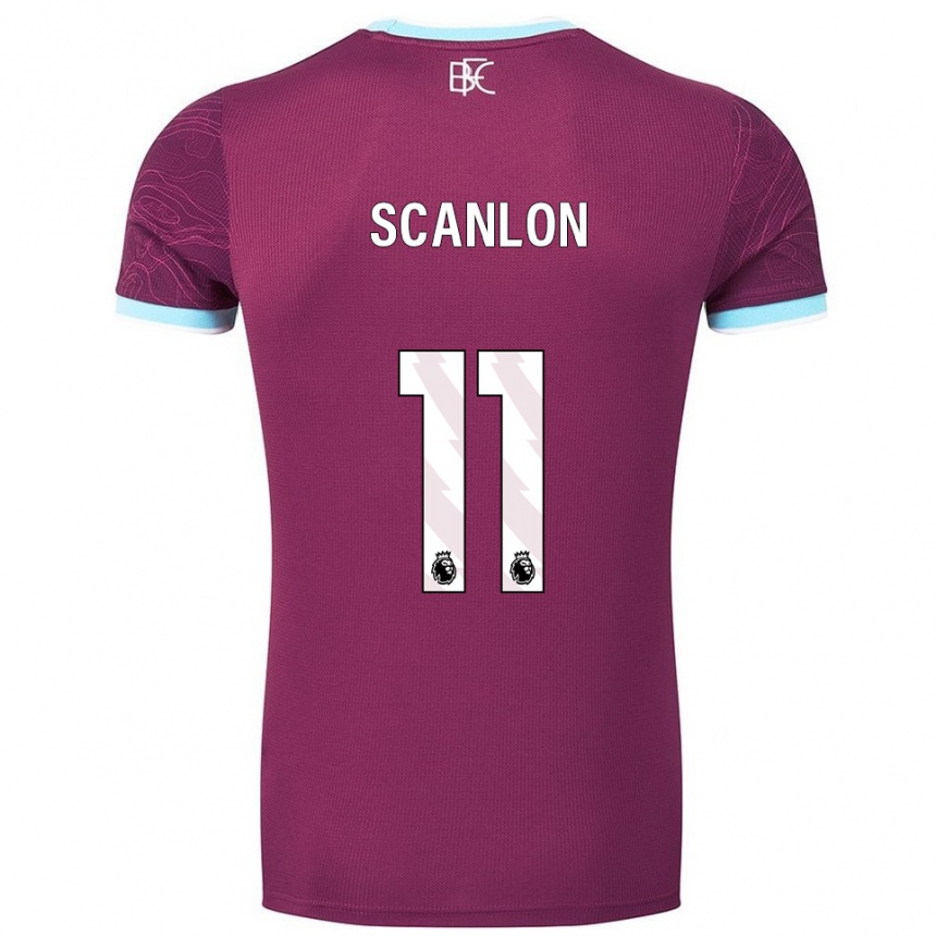 ילדים כדורגל Luca Scanlon #11 בורדו תכלת ג'רזי ביתית 2025/26