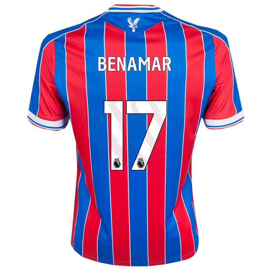 ילדים כדורגל Dean Benamar #17 כחול אדום לבן ג'רזי ביתית 2025/26