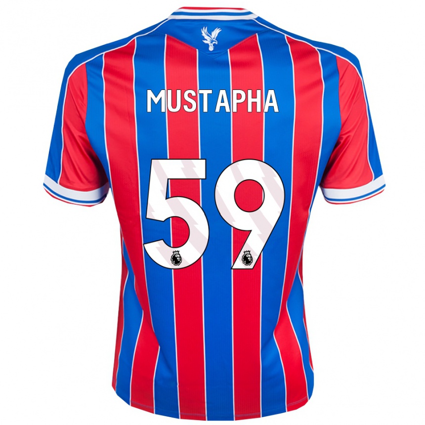 ילדים כדורגל Hindolo Mustapha #59 כחול אדום לבן ג'רזי ביתית 2025/26