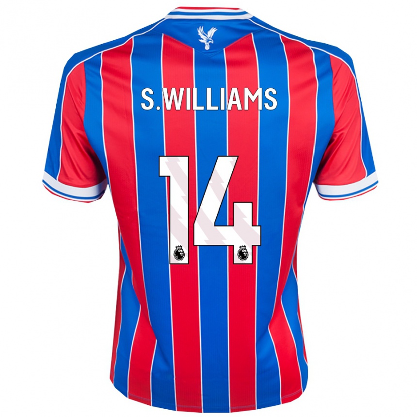 ילדים כדורגל Seb Williams #14 כחול אדום לבן ג'רזי ביתית 2025/26