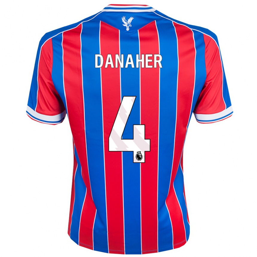 ילדים כדורגל Euan Danaher #4 כחול אדום לבן ג'רזי ביתית 2025/26