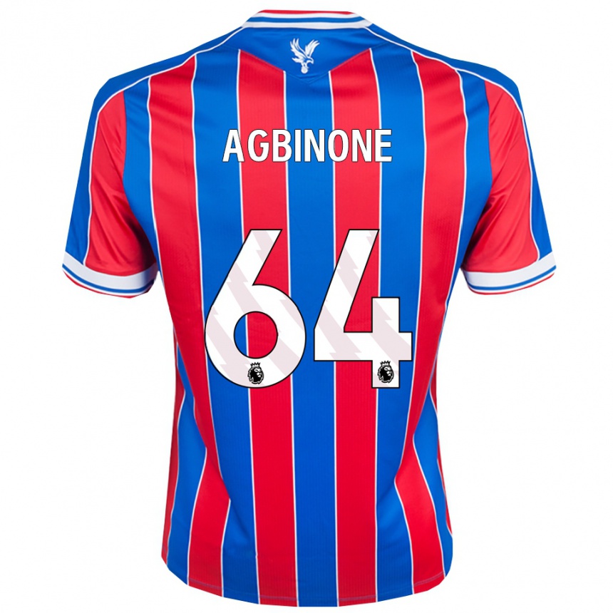 ילדים כדורגל Asher Agbinone #64 כחול אדום לבן ג'רזי ביתית 2025/26