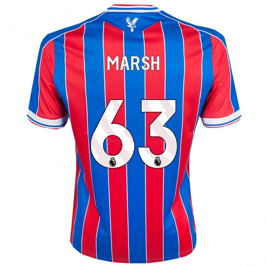 ילדים כדורגל זאק מארש #63 כחול אדום לבן ג'רזי ביתית 2025/26