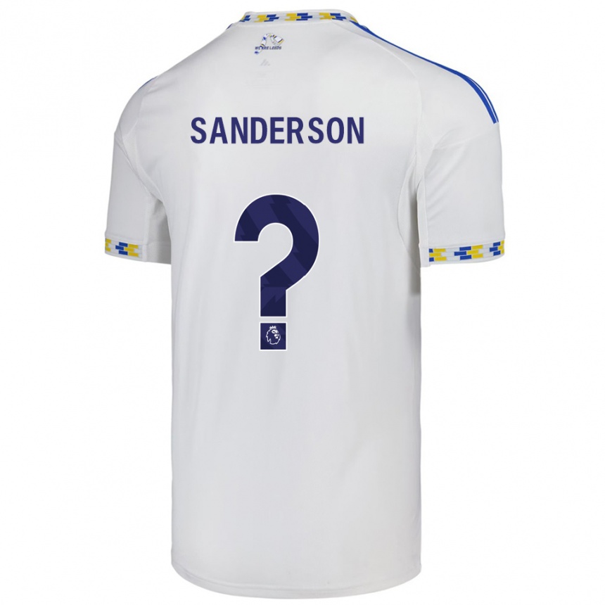 ילדים כדורגל Brittany Sanderson #0 לבן כחול ג'רזי ביתית 2025/26