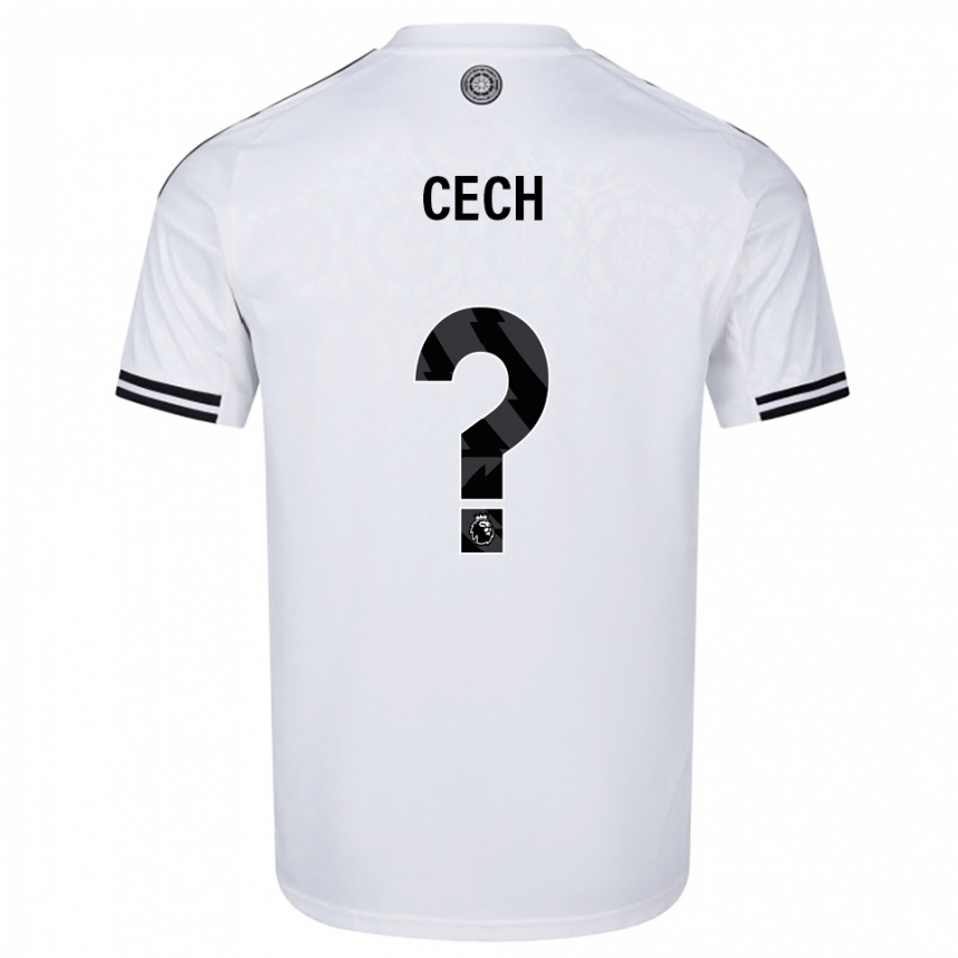 ילדים כדורגל Damian Cech #0 לבן שחור ג'רזי ביתית 2025/26