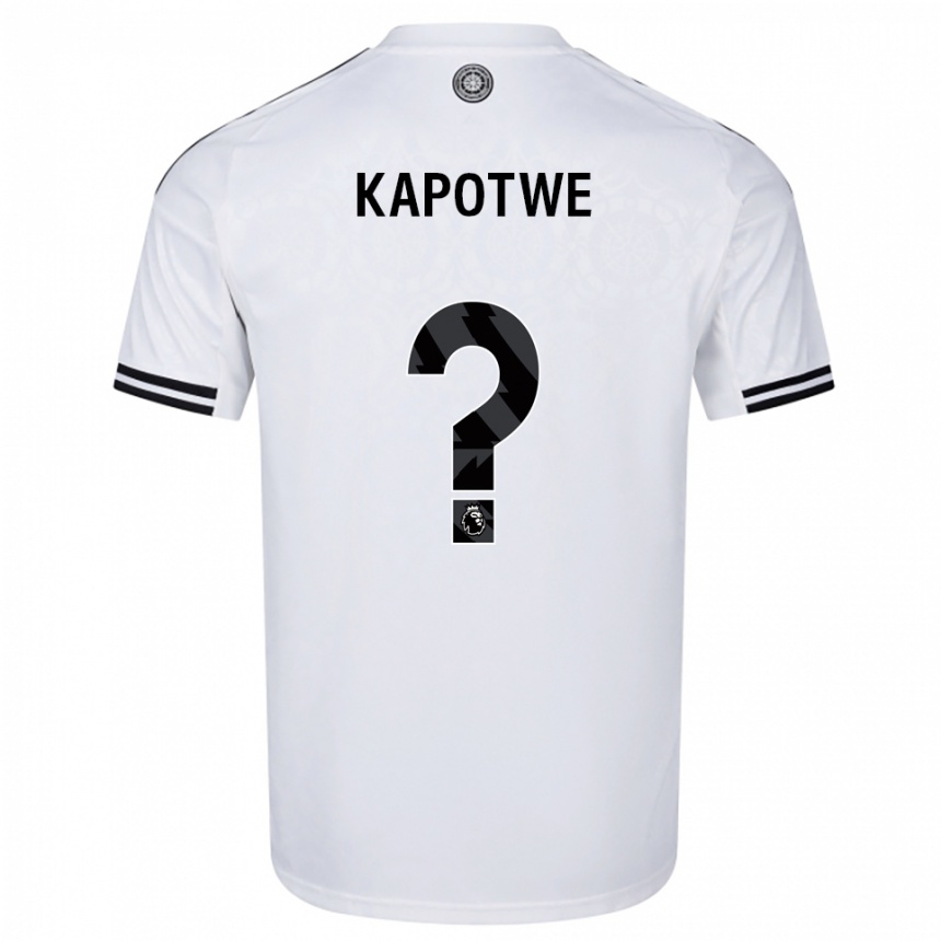 ילדים כדורגל Chase Kapotwe #0 לבן שחור ג'רזי ביתית 2025/26