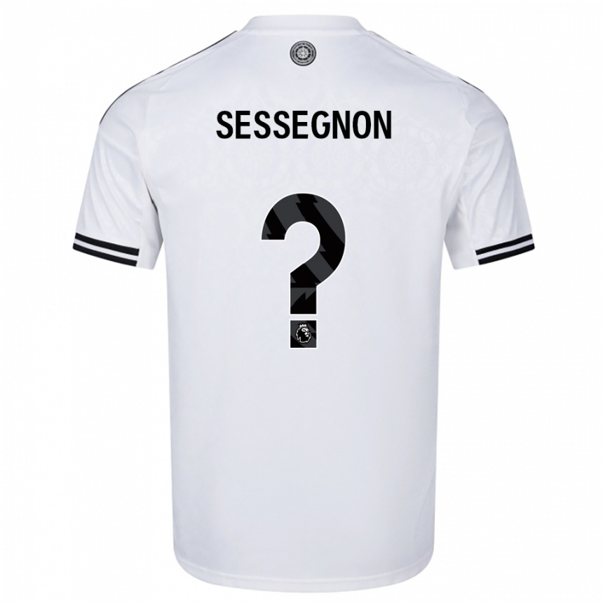 ילדים כדורגל Kayden Sessegnon #0 לבן שחור ג'רזי ביתית 2025/26