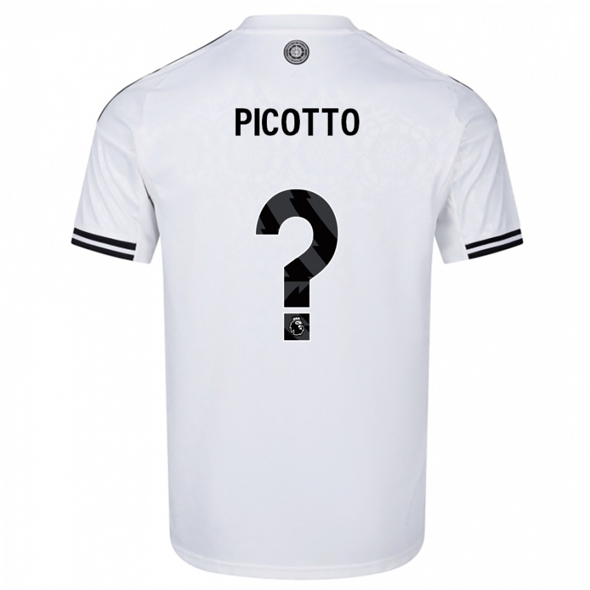 ילדים כדורגל Luca Picotto #0 לבן שחור ג'רזי ביתית 2025/26