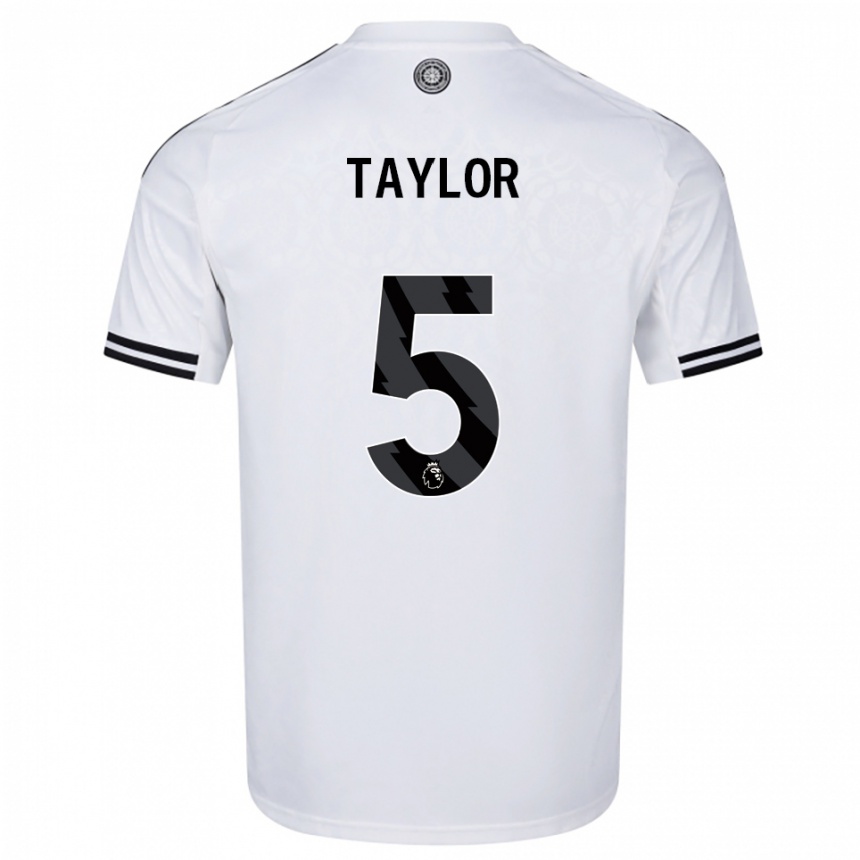 ילדים כדורגל Archie Taylor #5 לבן שחור ג'רזי ביתית 2025/26