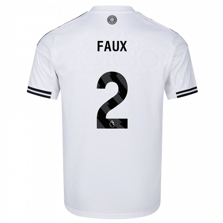 ילדים כדורגל Alex Faux #2 לבן שחור ג'רזי ביתית 2025/26