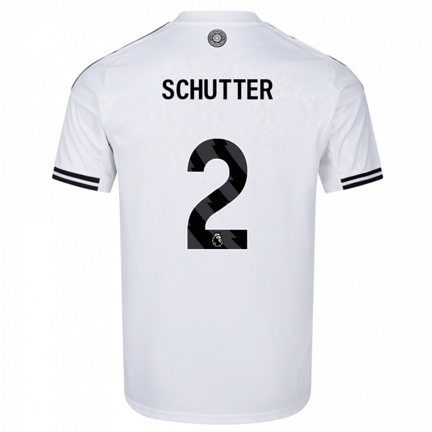 ילדים כדורגל Quinn Schutter #2 לבן שחור ג'רזי ביתית 2025/26
