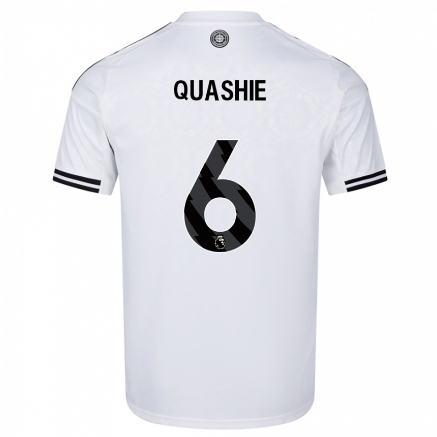 ילדים כדורגל Jayden Quashie #6 לבן שחור ג'רזי ביתית 2025/26
