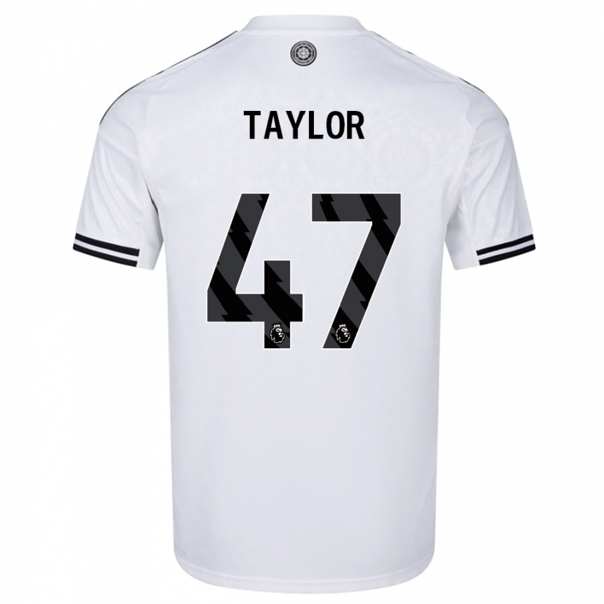 ילדים כדורגל Bo Taylor #47 לבן שחור ג'רזי ביתית 2025/26