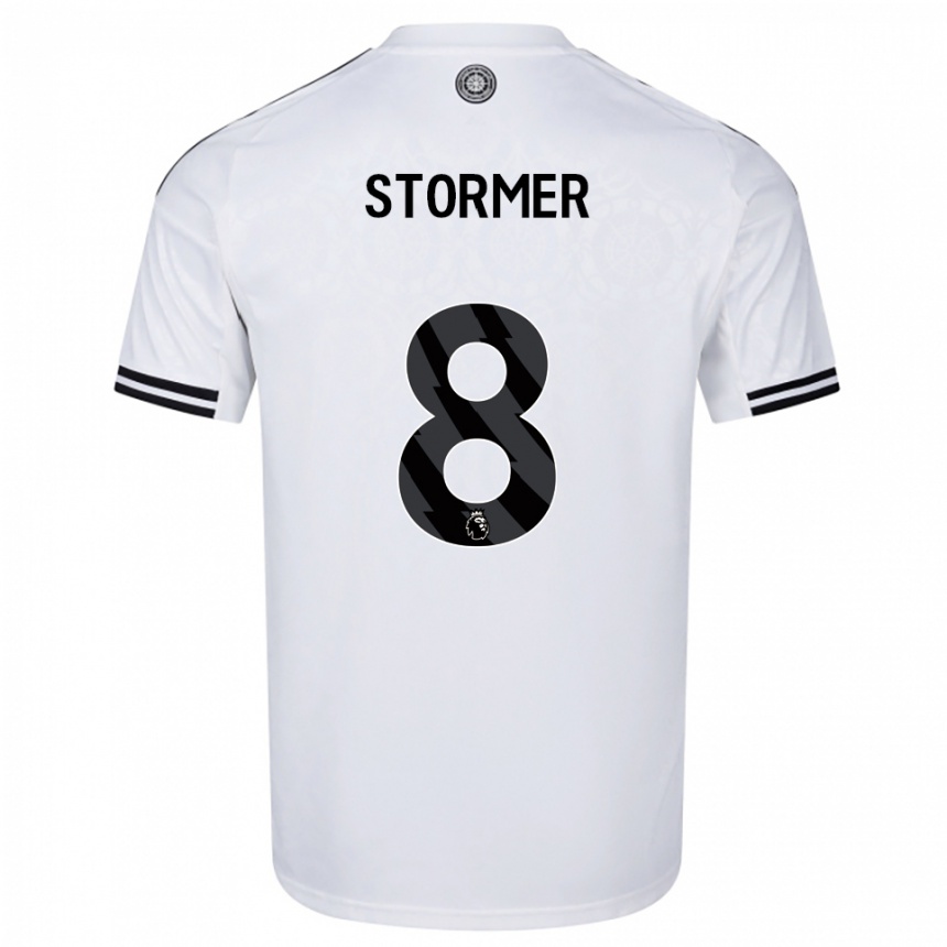 ילדים כדורגל Becky Stormer #8 לבן שחור ג'רזי ביתית 2025/26
