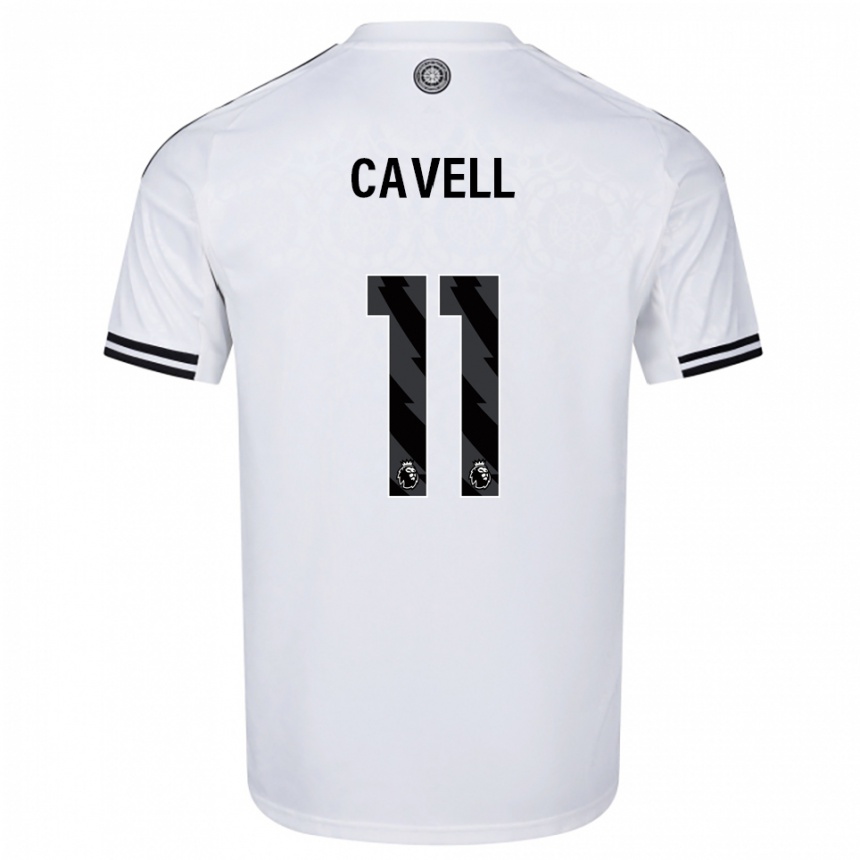 ילדים כדורגל Tarrell Cavell #11 לבן שחור ג'רזי ביתית 2025/26