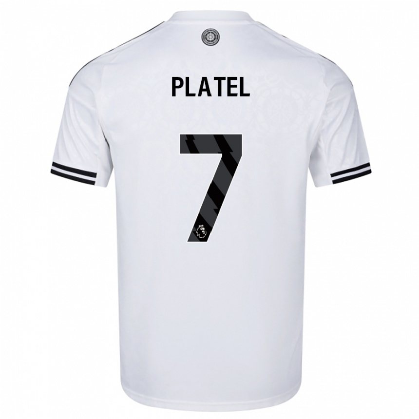 ילדים כדורגל Harley Platel #7 לבן שחור ג'רזי ביתית 2025/26