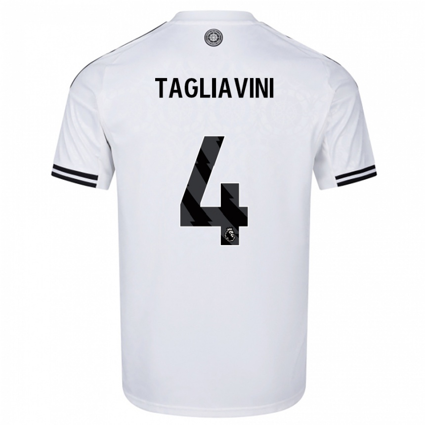 ילדים כדורגל Ella Tagliavini #4 לבן שחור ג'רזי ביתית 2025/26