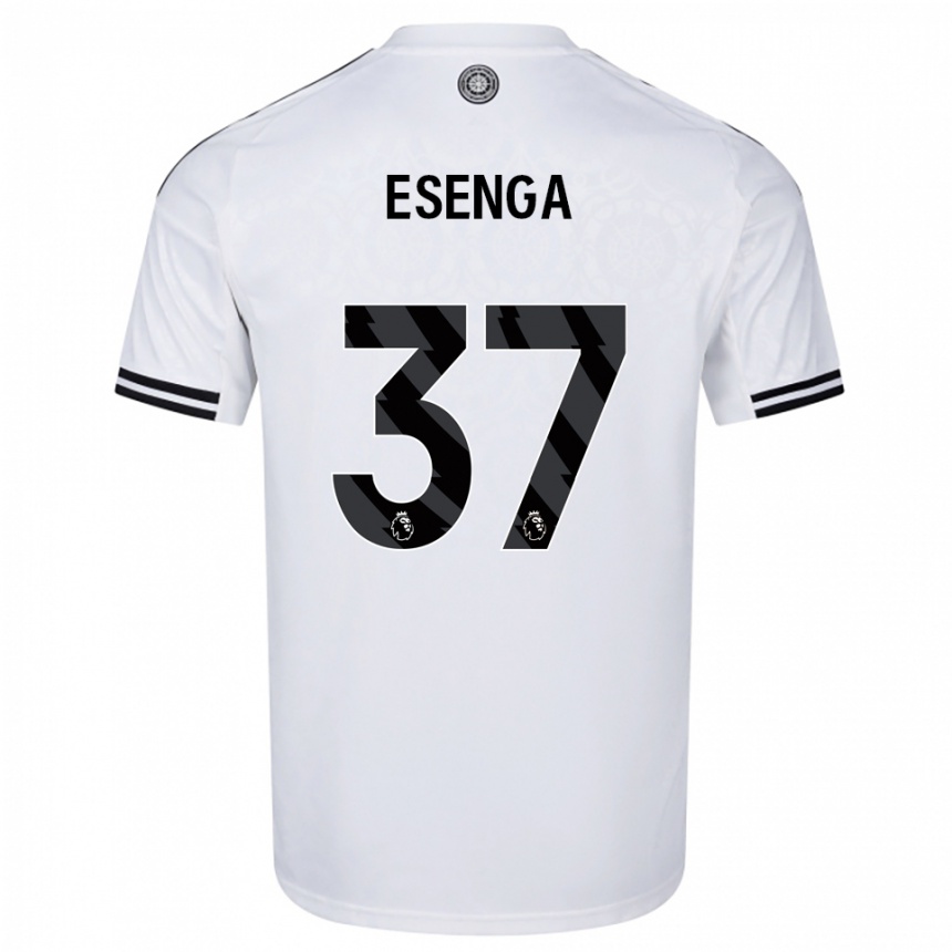 ילדים כדורגל Jonathan Esenga #37 לבן שחור ג'רזי ביתית 2025/26