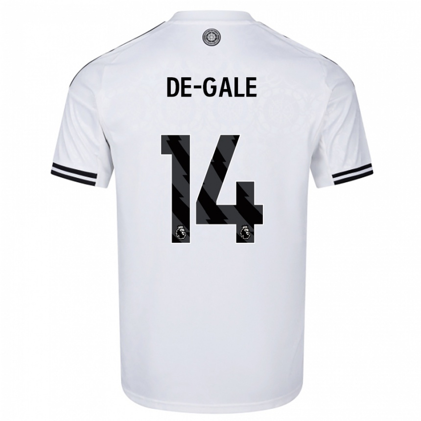 ילדים כדורגל Dylan De-Gale #14 לבן שחור ג'רזי ביתית 2025/26