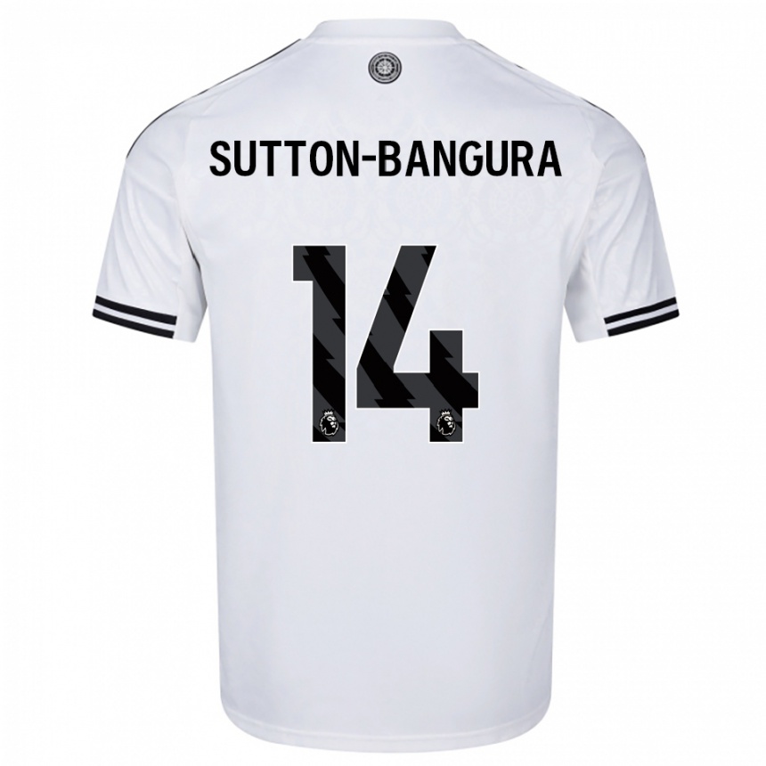 ילדים כדורגל William Sutton-Bangura #14 לבן שחור ג'רזי ביתית 2025/26