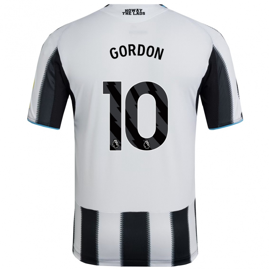 ילדים כדורגל אנתוני גורדון #10 שחור לבן ג'רזי ביתית 2025/26