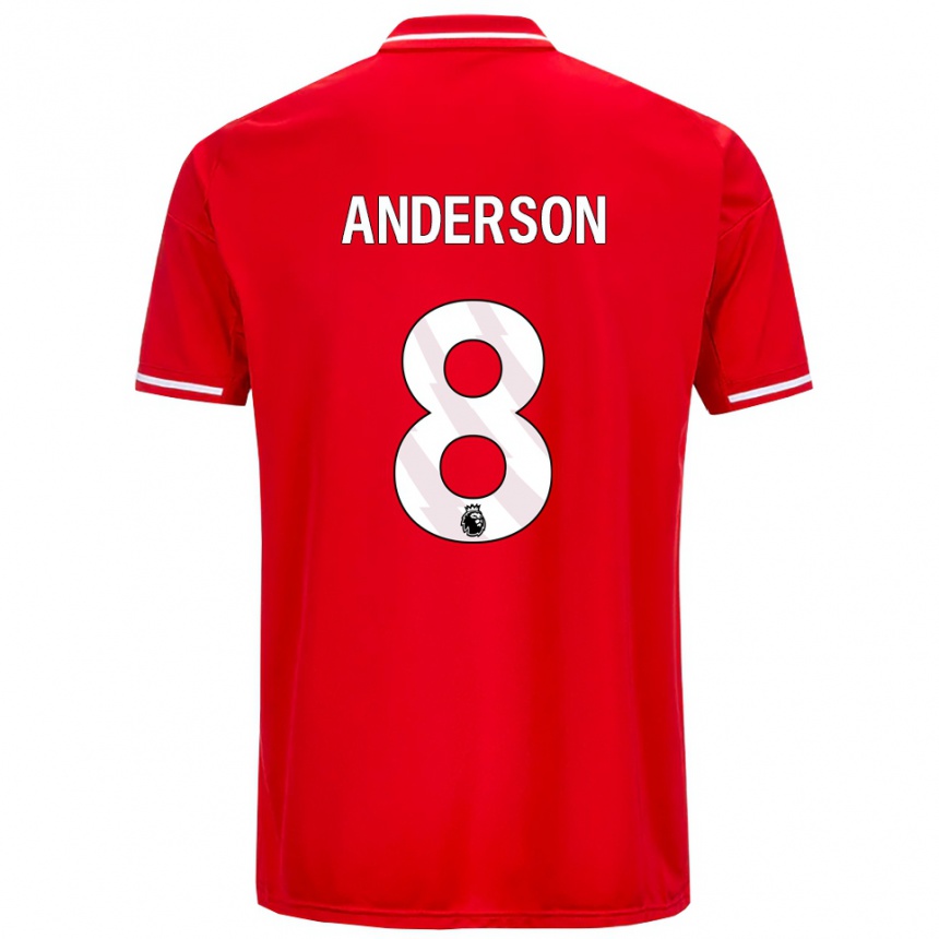 ילדים כדורגל אליוט אנדרסון #8 אדום לבן ג'רזי ביתית 2025/26