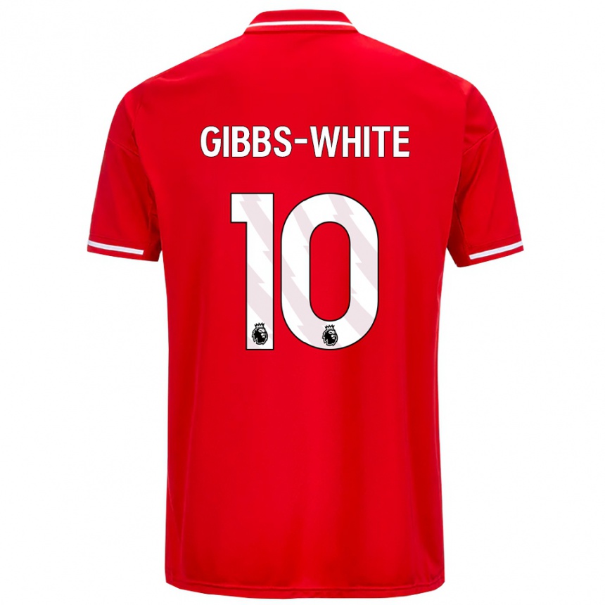 ילדים כדורגל מורגן גיבס-וייט #10 אדום לבן ג'רזי ביתית 2025/26